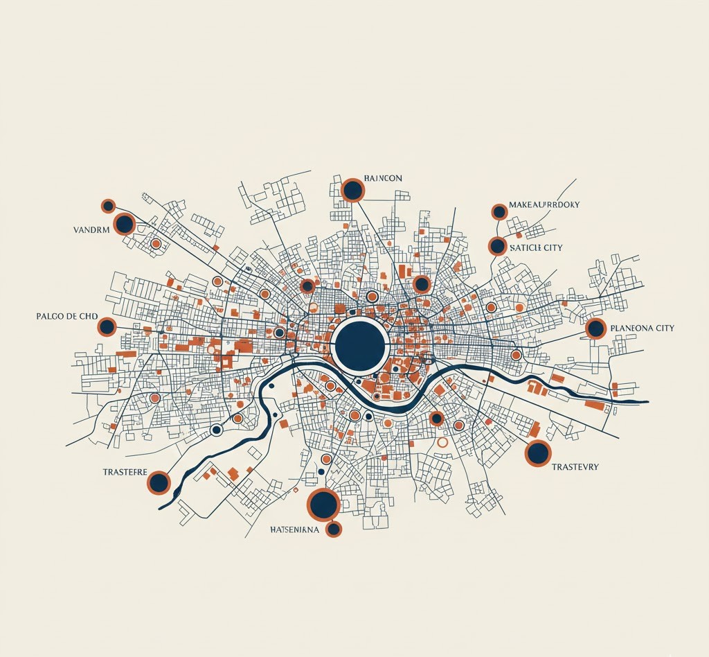 Mappa di Roma con area servita
