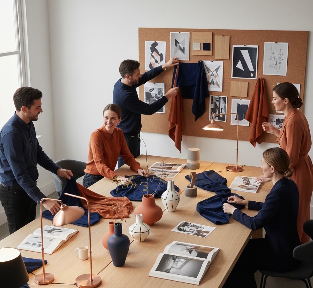 Squadra di stylist in riunione