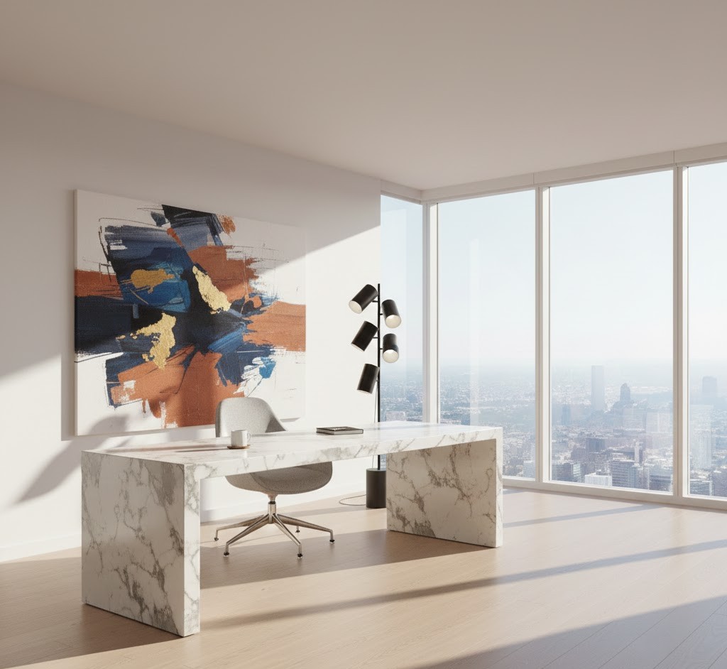 Team che allestisce un workspace